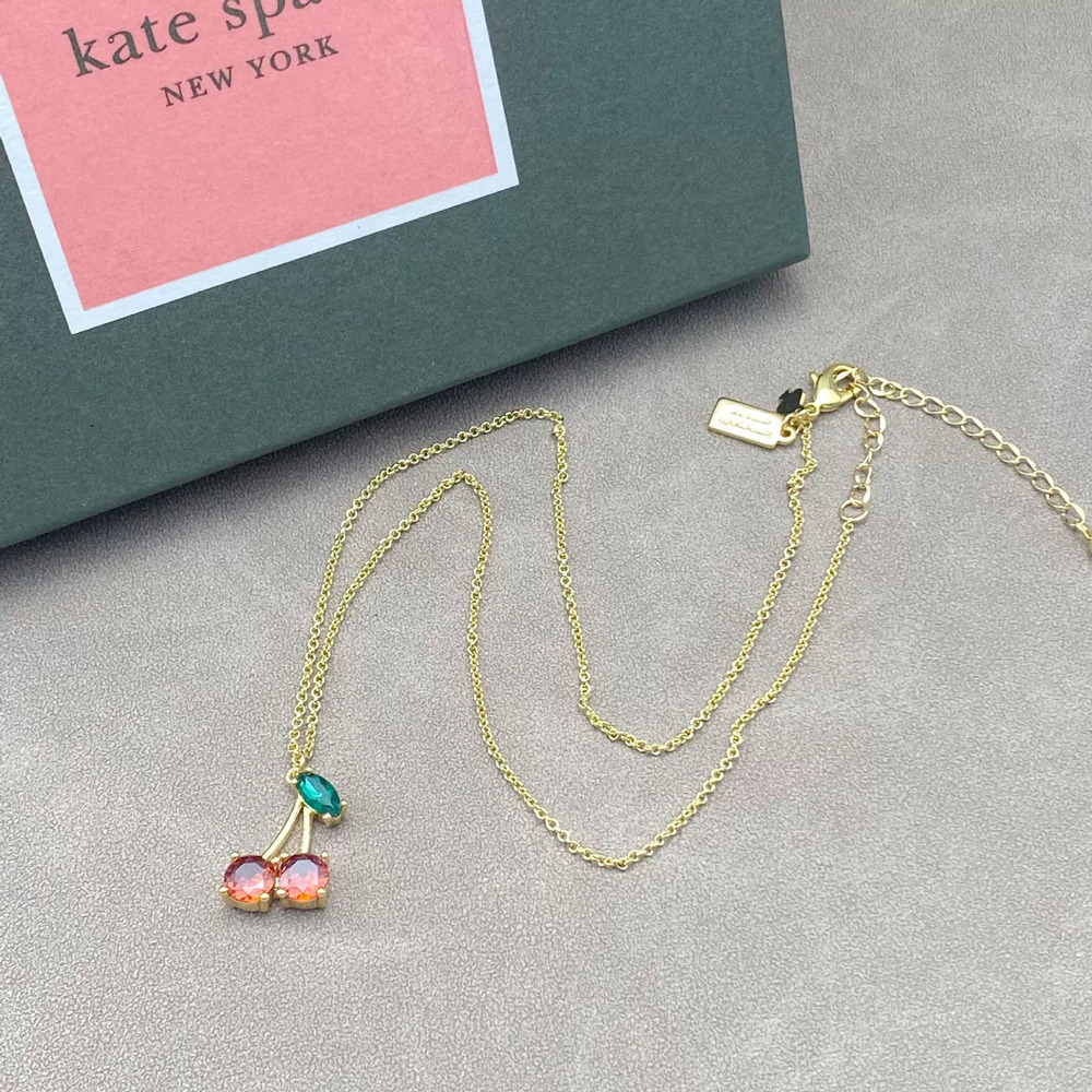kate spade Red CZ Cherry Pendant Necklace